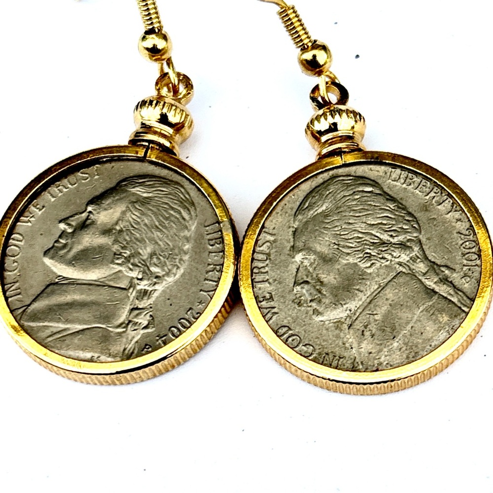 Gold-Tone Coin Drop Earrings for Women